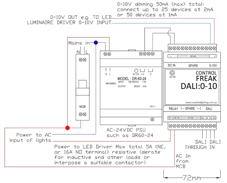 DALI 0 10V Converter Type 5 Control Freak - Fig