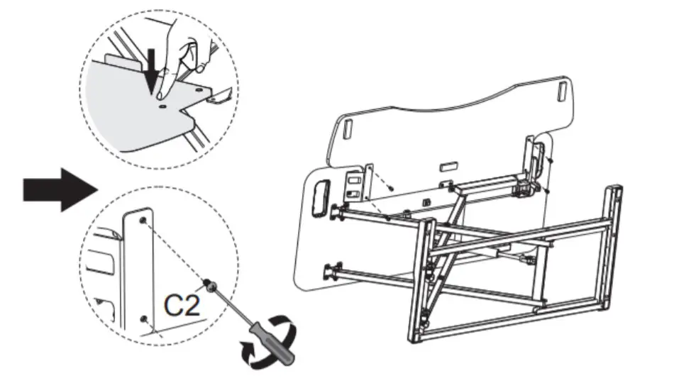 ERGOLUX ELDSKRPLWOA PRO Height Adjustable Sit Stand Riser - ASSEMBLY10