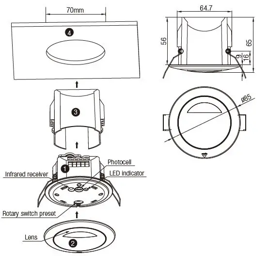 HYTRONIK-HMW24-Flush-Mount-Microwave-Dali-Sensor-fig-2
