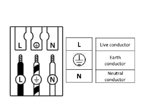 QAZQA 105338 Like WL Black Gold Design Wall Light - Take note of the symbols when connecting wires
