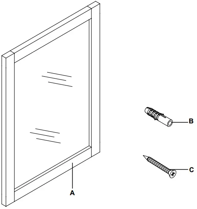 HOME DECORATORS COLLECTION Esparto MR 32 Inch Rectangular Framed Wall Bathroom Vanity Mirror - PACKAGE CONTENTS
