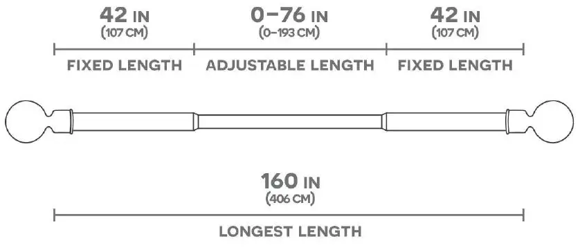 EXCLUSIVE HOME Topper Outdoor 84 in 160 in Adjustable 1 in Double Outdoor Curtain Rod Kit-1
