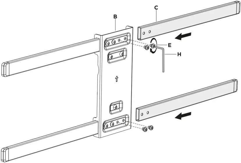 equip 650335 37-80 Inch Full Motion TV Wall Mount Bracket B08