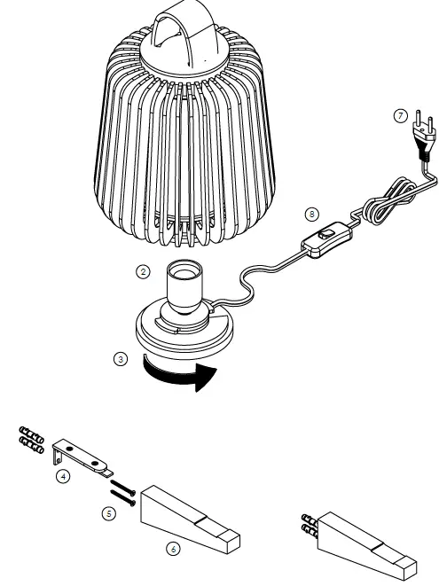ACCORD LIGHTING 7059 Wooden Slats Table Lamp 01