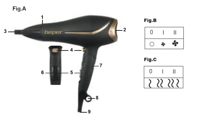 beper-40-404-Soft-Touch-Hair-Dryer-