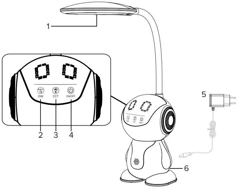 Rebel KOM1017 LED Desk Lamp - PRODUCT DESCRIPTION