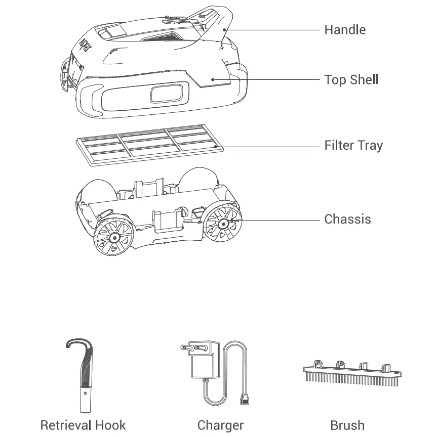 AIPER Seagull Plus Robotic Pool Cleaner - structure