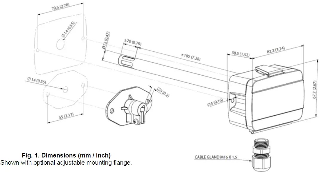 TASSERON THHDEH5C EuroSeries Duct Humidity Temperature Transmitters 1