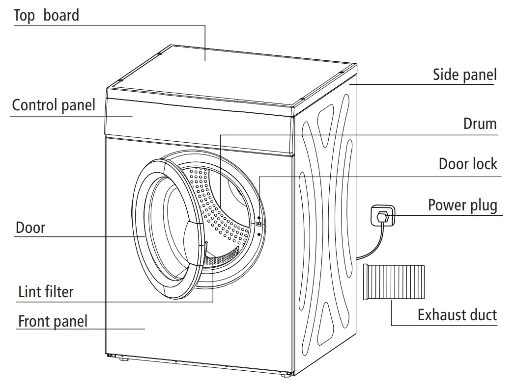 Midea MD100A70 Dryer - Description