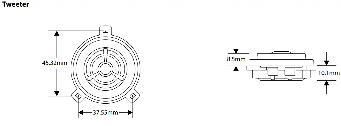BLAUPUNKT MPS-1802-CVW 6.5 inch Volkswagen Plug and Play 2-Way Component Speaker - SPECIFICATION2