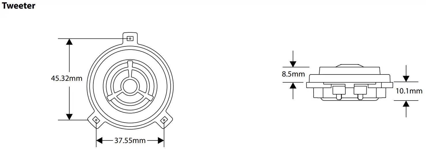 BLAUPUNKT MPS-1802-CVW 6.5 inch Volkswagen Plug and Play 2-Way Component Speaker - SPECIFICATION4