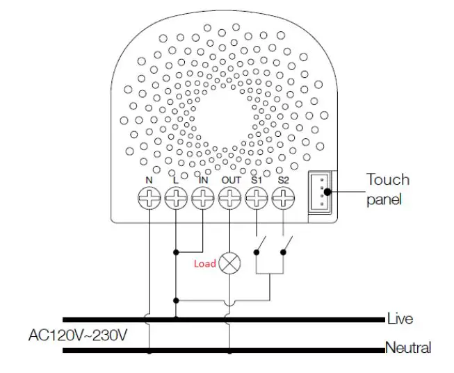 Aeotec AEOEZW139 Single Nano Switch User Manual - Wiring diagram of AC120V 230V power input