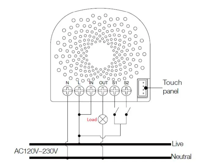 Aeotec AEOEZW139 Single Nano Switch User Manual - wire connection ports