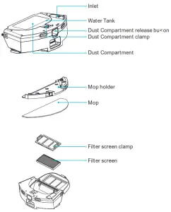 VIOMI Robot Vacuum S9 UV Automatic Dirt Disposalal - Dust Compartment with Water Tank