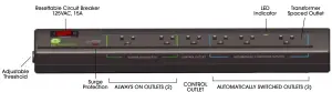 greenlite T1O6M1S3TT A01 Tier 1 Advanced Current Sensing Power Strip - fig