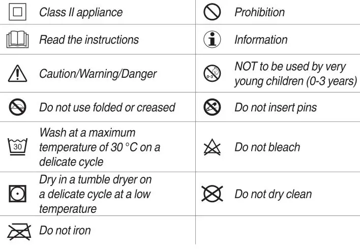 Dreamland Boutique Hotel 200 Thread Count Cotton Heated Mattress Protector - Symbols
