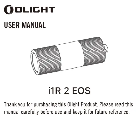 OLIGHT i1R 2 EOS 150 Lumens Tiny Rechargeable Keychain Flashlight User Manual