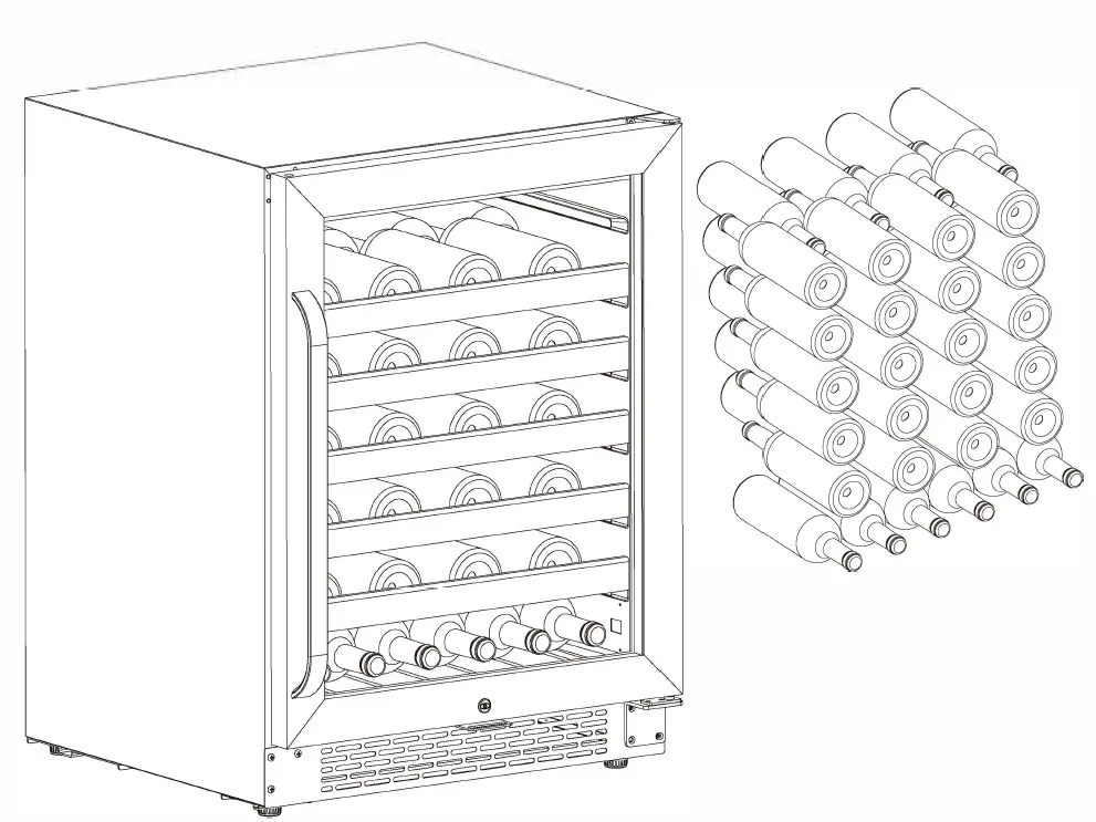 Whynter 24 inch Built-In 46 Bottle Undercounter Stainless Steel Wine Storage
