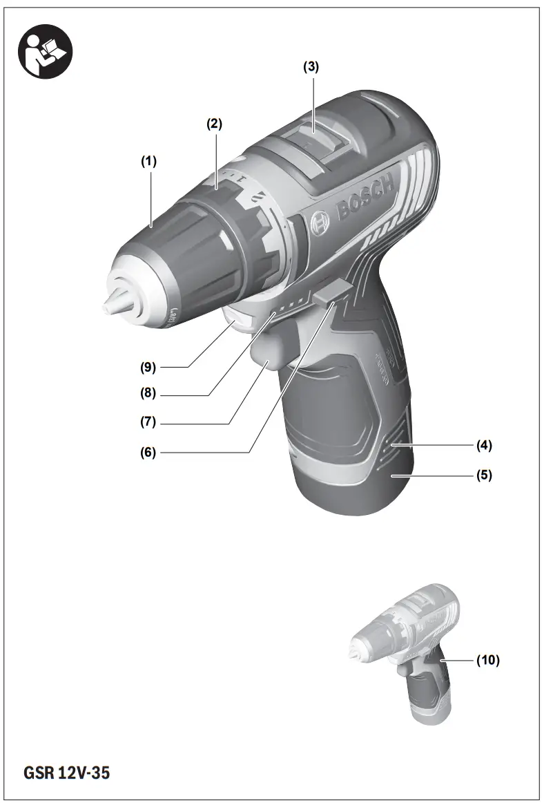 BOSCH GSR 12V 35 Professional Cordless Drill 12 V Liion - fig