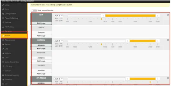 3 Receiver binding Mode setting 4