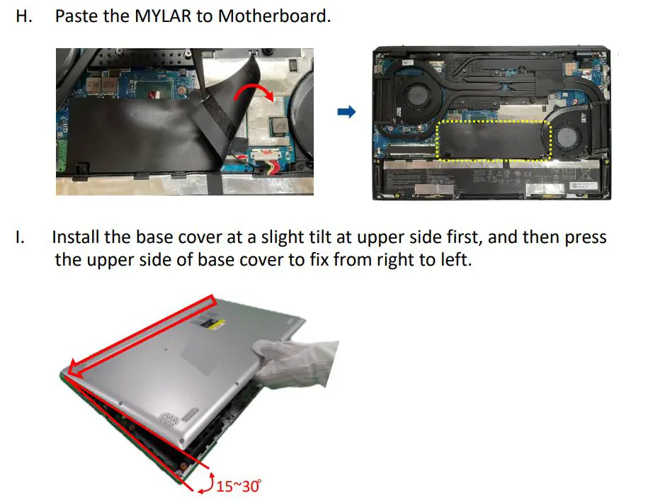 ASUS UX581LV Customer Self Repair User Guide - Assembly Notice