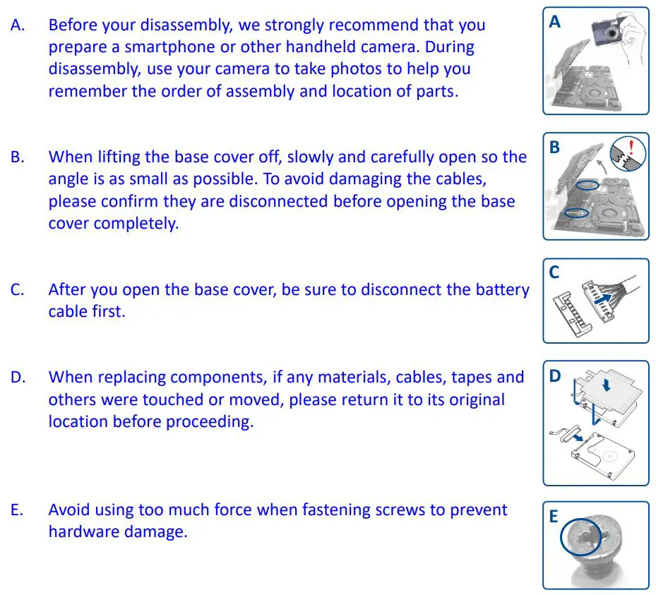 ASUS UX581LV Customer Self Repair User Guide - Before disassembly