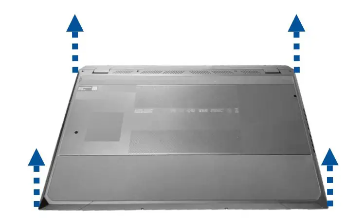 ASUS UX581LV Customer Self Repair User Guide - Pull out the base cover and remove it completely from your Notebook PC