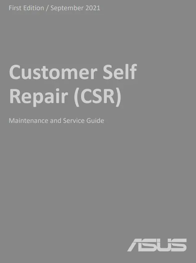 ASUS UX581LV Customer Self Repair User Guide