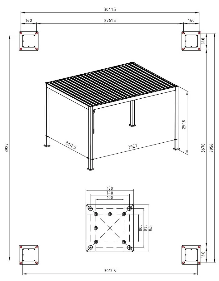 DANCOVER Pergola Gazebo Mirador 3x4m Installation Guide - Make the shutter as vertical