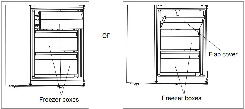 KONCAR HC1A60348BFN Freestanding Refrigerator User Manual - Freezer boxes