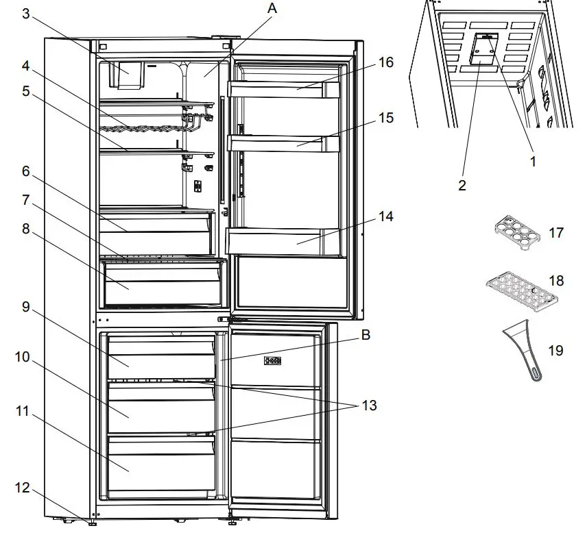KONCAR HC1A60348BFN Freestanding Refrigerator User Manual - Product Overview