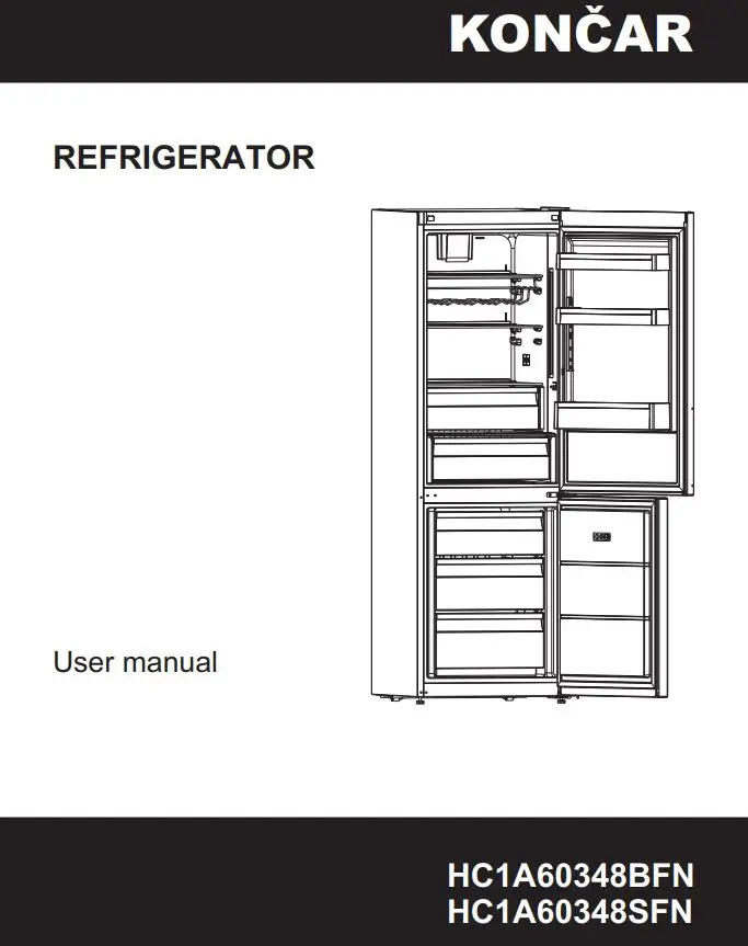 KONCAR HC1A60348BFN Freestanding Refrigerator User Manual