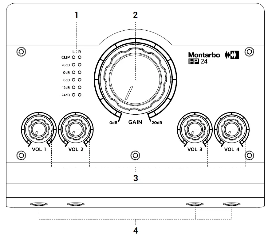 Montarbo HP-24 4-Channel Headphone Amplifier 1