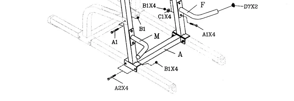 BODY SOLID Knee RaiseDiyagram 3