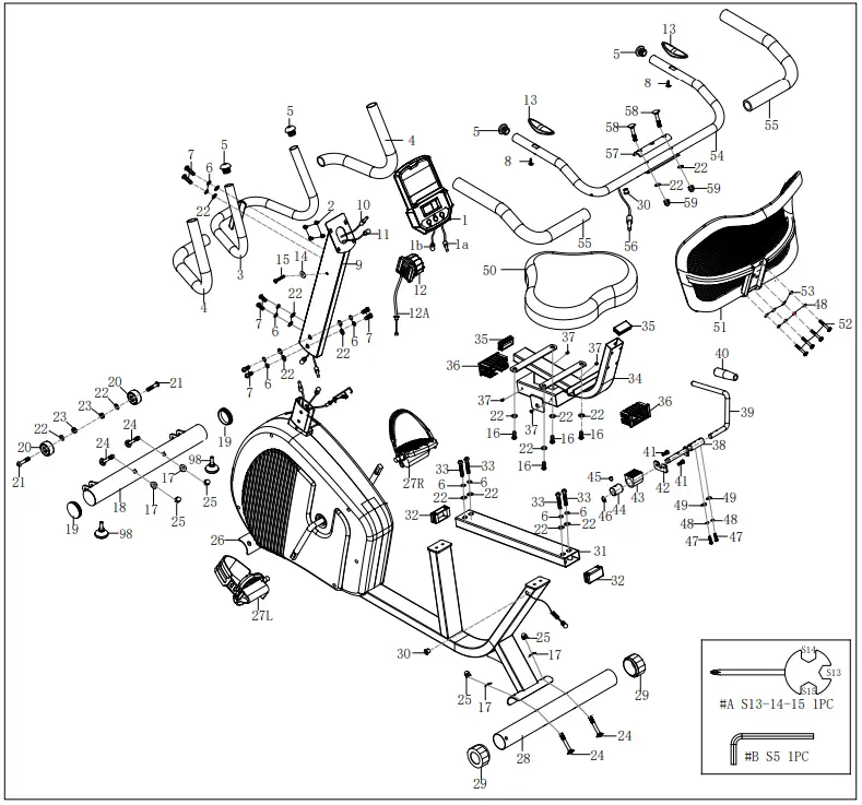 SUNNY-SF-RB421004-Endurance-Series-Magnetic-Recumbent-Bike-fig-1