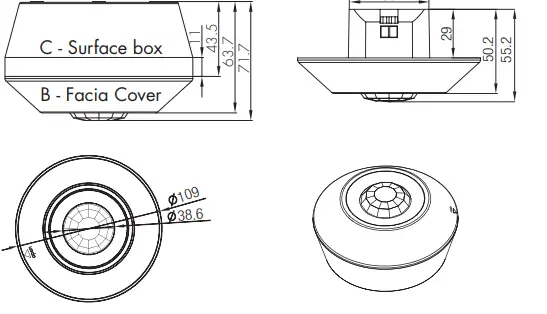 HYTRONIK HIM54 Surface Mount Dual Sense Motion Sensor 6
