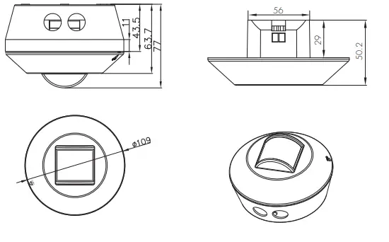 HYTRONIK HIM54 Surface Mount Dual Sense Motion Sensor 7