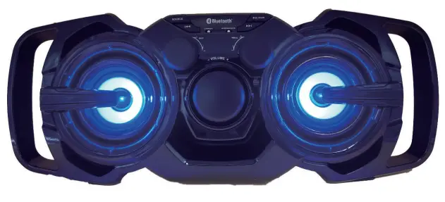 SYLVANIA-SP336-DG-Bluetooth-10-Watt-Rechargeable-Light-up-Speaker-PRODUCT