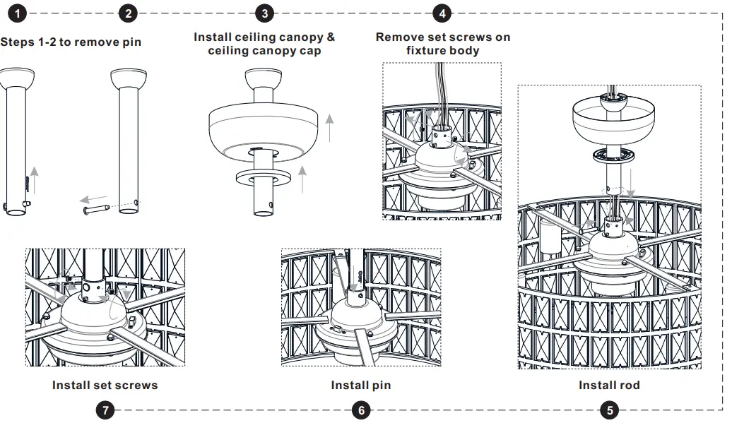 QUOIZEL QFA4046PK Alexa 23 Inch Polished Nickel with Silver Blades Fandelier - Fig 10