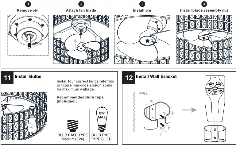 QUOIZEL QFA4046PK Alexa 23 Inch Polished Nickel with Silver Blades Fandelier - Fig 12