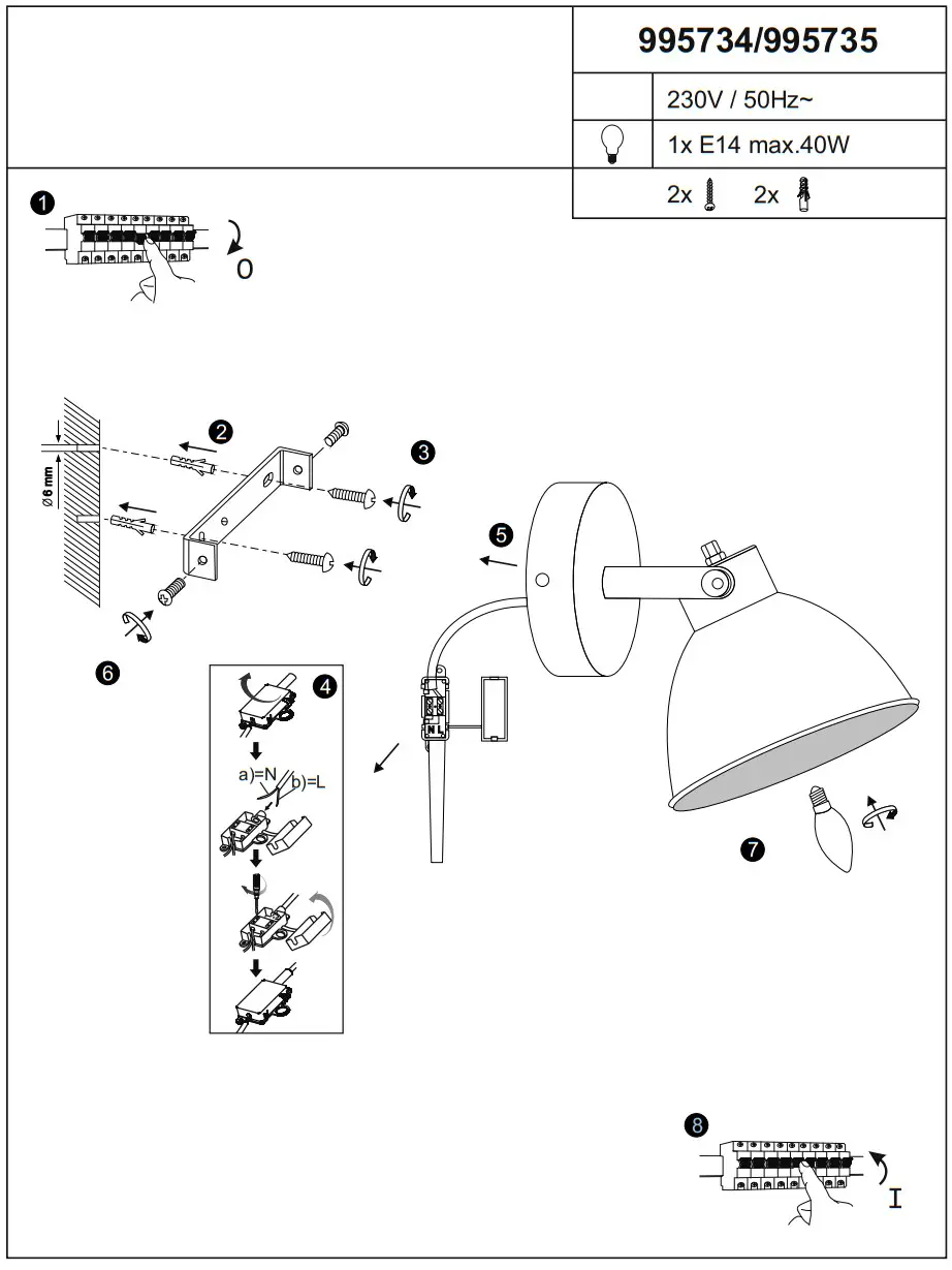 LeuchtenDireckt 995734 995735 Vintage Spot Light