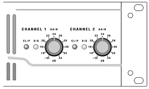 QSC RMX Series Amplifier - Gain controls