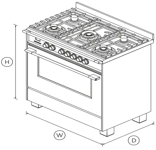 FISHER PAYKEL OR90SCG4W1 90cm Dual Fuel Freestanding Cooker A02