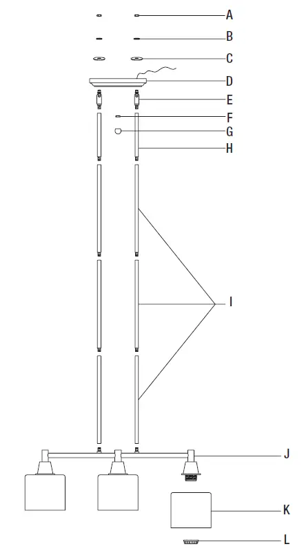 HAMPTONBAY HDP12070BL Oron 3-Light Black Linear Island Pendant Hanging Light 3