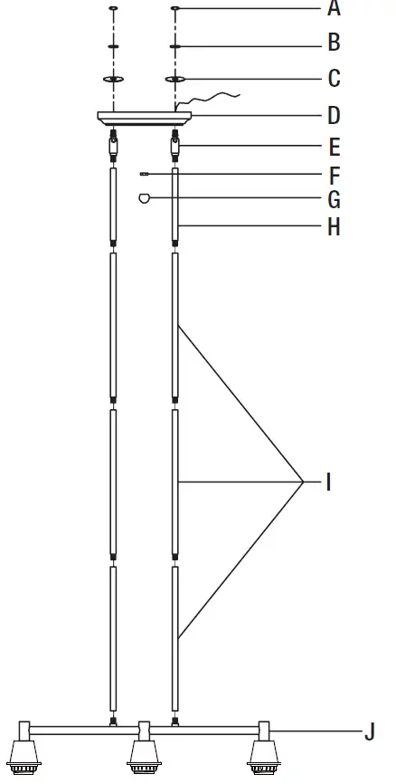 HAMPTONBAY HDP12070BL Oron 3-Light Black Linear Island Pendant Hanging Light 4