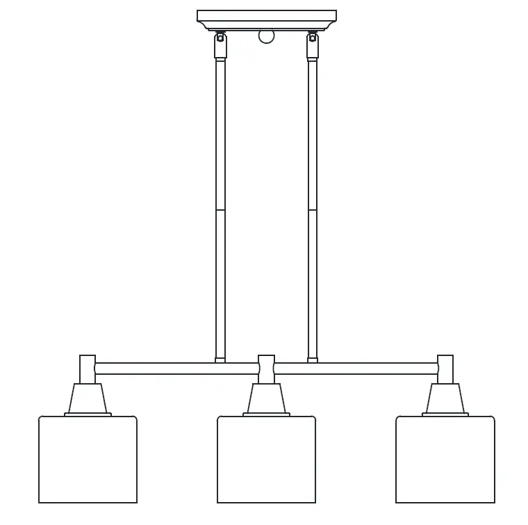 HAMPTONBAY HDP12070BL Oron 3-Light Black Linear Island Pendant Hanging Light