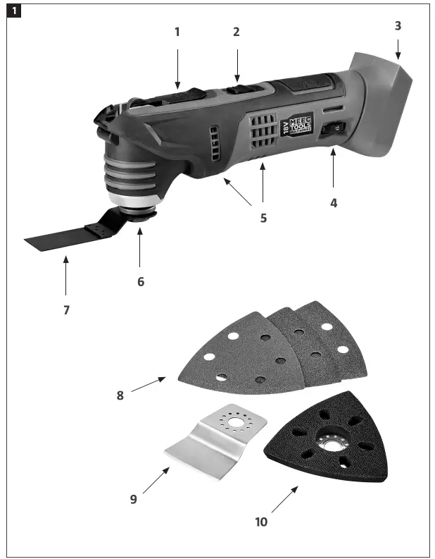 MEEC TOOLS 012593 18V Multi tool MULTISERIES Multiseries fig 1