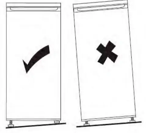 Levelling the refrigerator