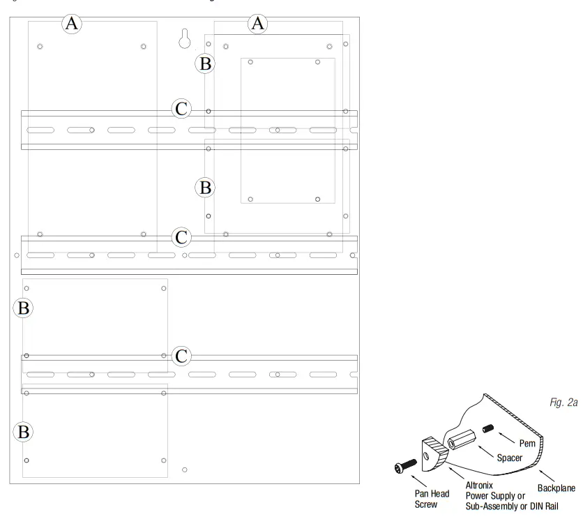Trove1DR1 Trove1 Enclosure with Altronix DIN Rail Backplane TDR1 - fig 1