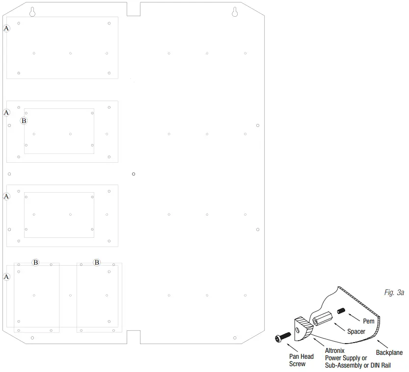 Trove1DR1 Trove1 Enclosure with Altronix DIN Rail Backplane TDR1 - fig 2